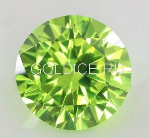 Круг 11 мм (зелёный светлый) фианит