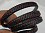 Шнур для браслетов из экокожи черный с красной прострочкой 12мм / 250 мм