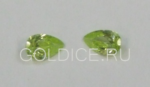 Груша 5*7 мм  (зеленый светлый) фианит