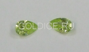 Груша 5*7 мм  (зеленый светлый) фианит