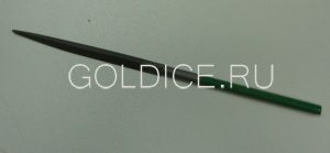 Напильник Vallorbe GH261В (треугольный, зеленая ручка) очень тонкая насечка